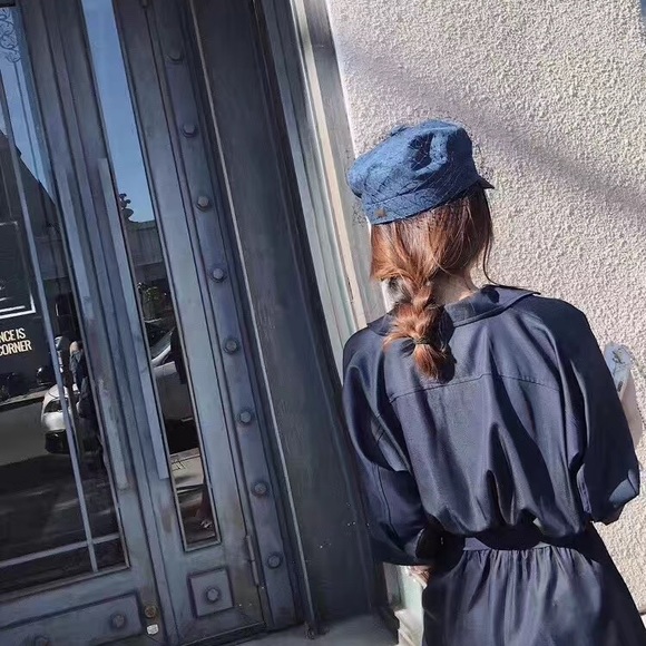 Navy Blue Silky Romper - Picture 4 of 4